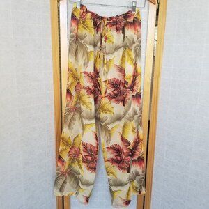 Boho Beach Pants Sheer Tropical Size Medium Peppermint Bay